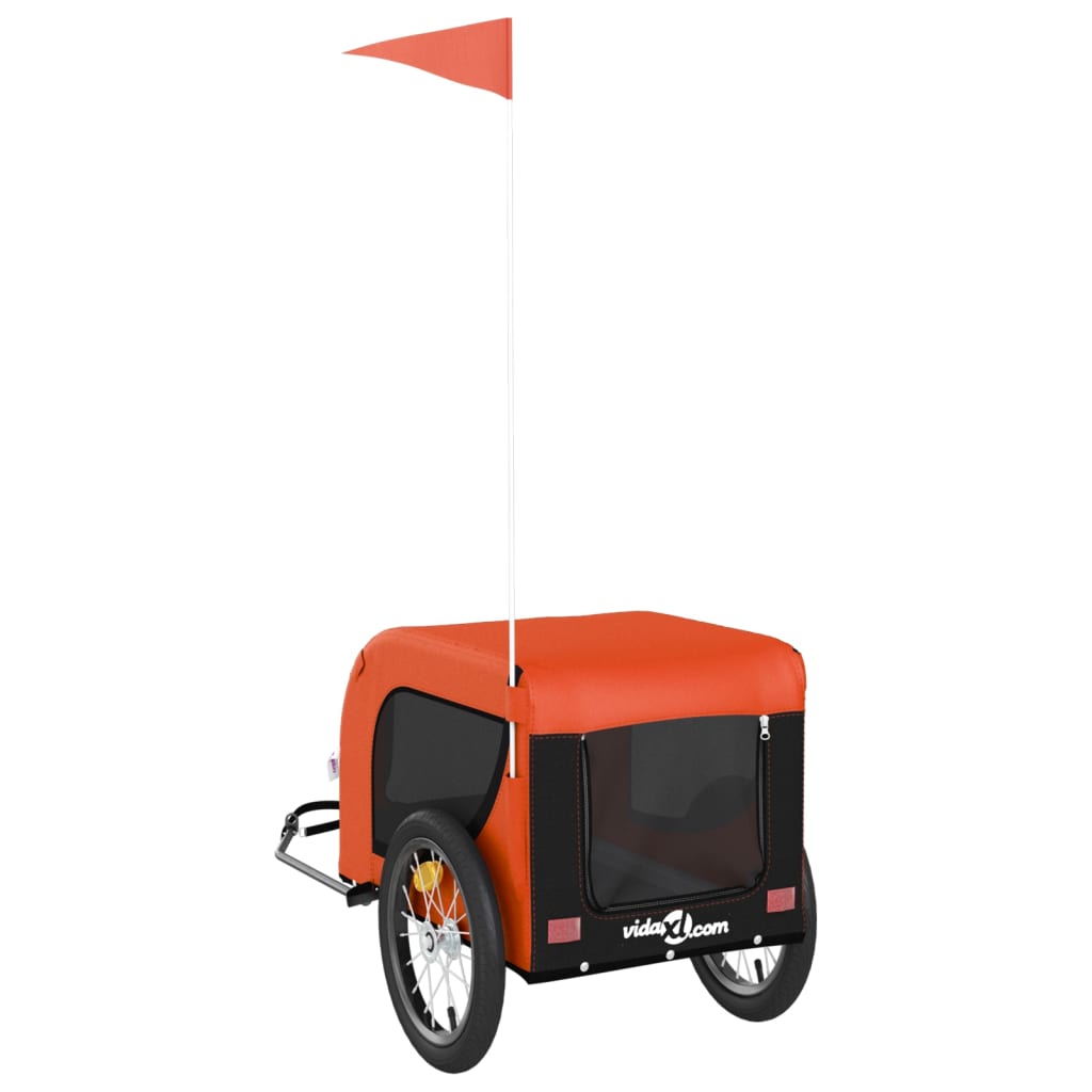 Rimorchio da Bici per Animali Arancione e Nero Oxford e Ferro - homemem39