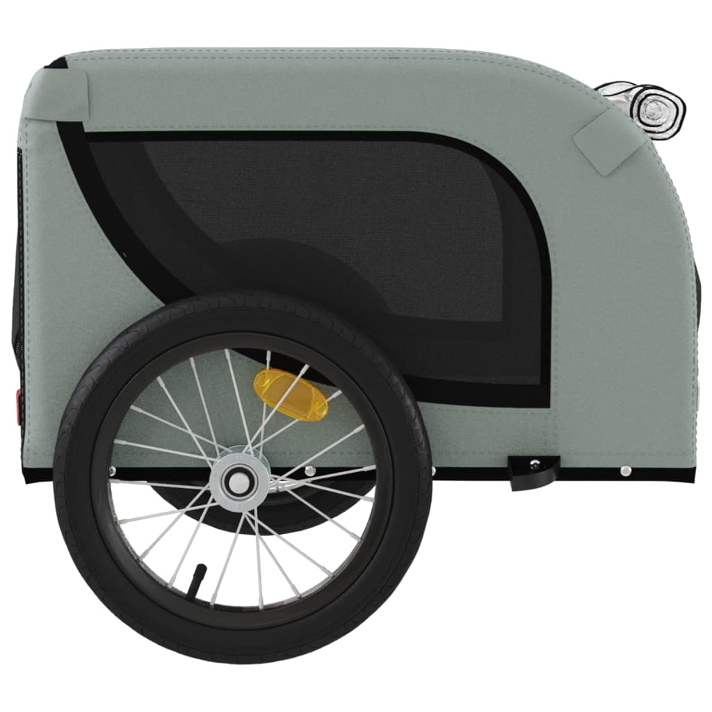 Rimorchio da Bici per Animali Grigio e Nero Oxford e Ferro - homemem39