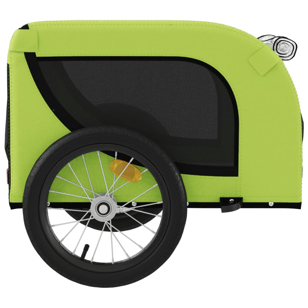 Rimorchio da Bici per Animali Verde e Nero Oxford e Ferro - homemem39