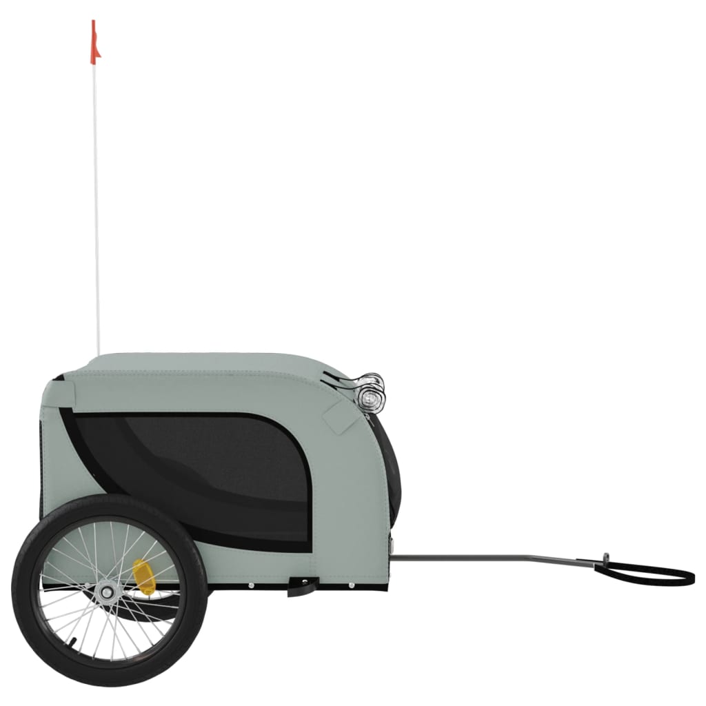 Rimorchio da Bici per Animali Grigio e Nero Oxford e Ferro - homemem39