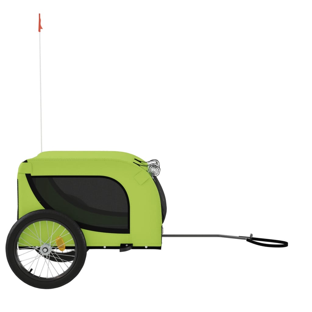 Rimorchio da Bici per Animali Verde e Nero Oxford e Ferro - homemem39