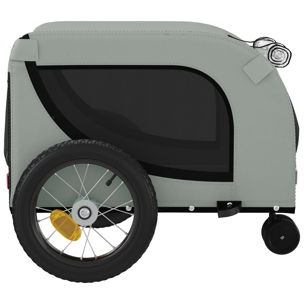 Rimorchio da Bici per Animali Grigio e Nero Oxford e Ferro - homemem39