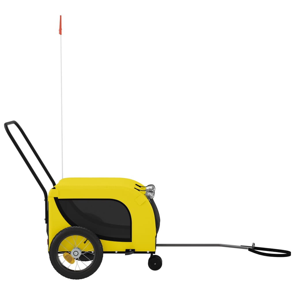 Rimorchio da Bici per Animali Giallo e Nero Oxford e Ferro - homemem39