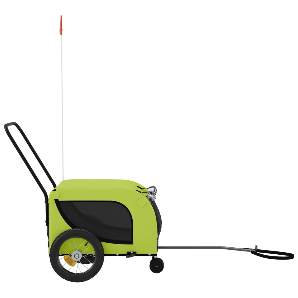 Rimorchio da Bici per Animali Verde e Nero Oxford e Ferro - homemem39