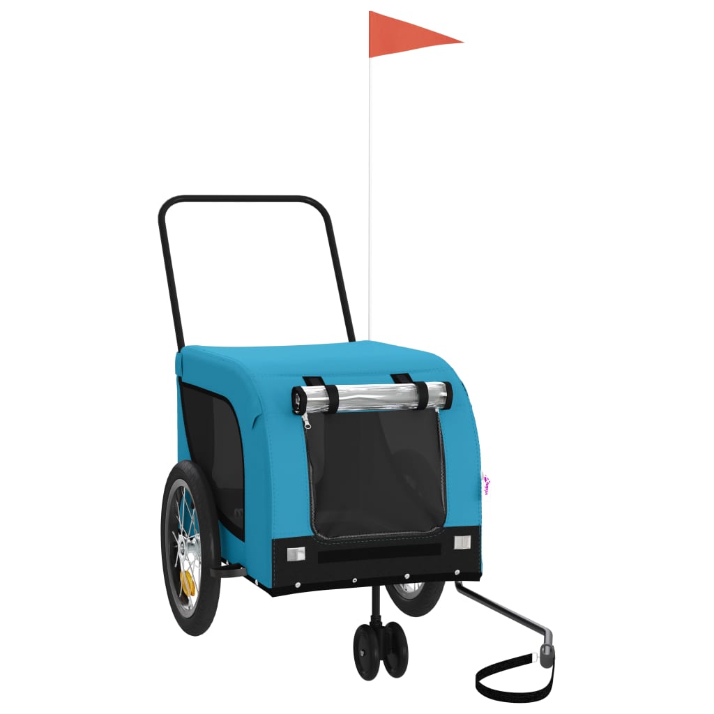 Rimorchio da Bici per Animali Blu e Nero Oxford e Ferro - homemem39