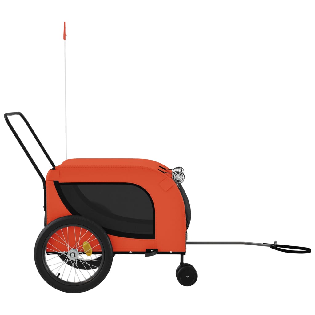 Rimorchio da Bici per Animali Arancione e Nero Oxford e Ferro - homemem39