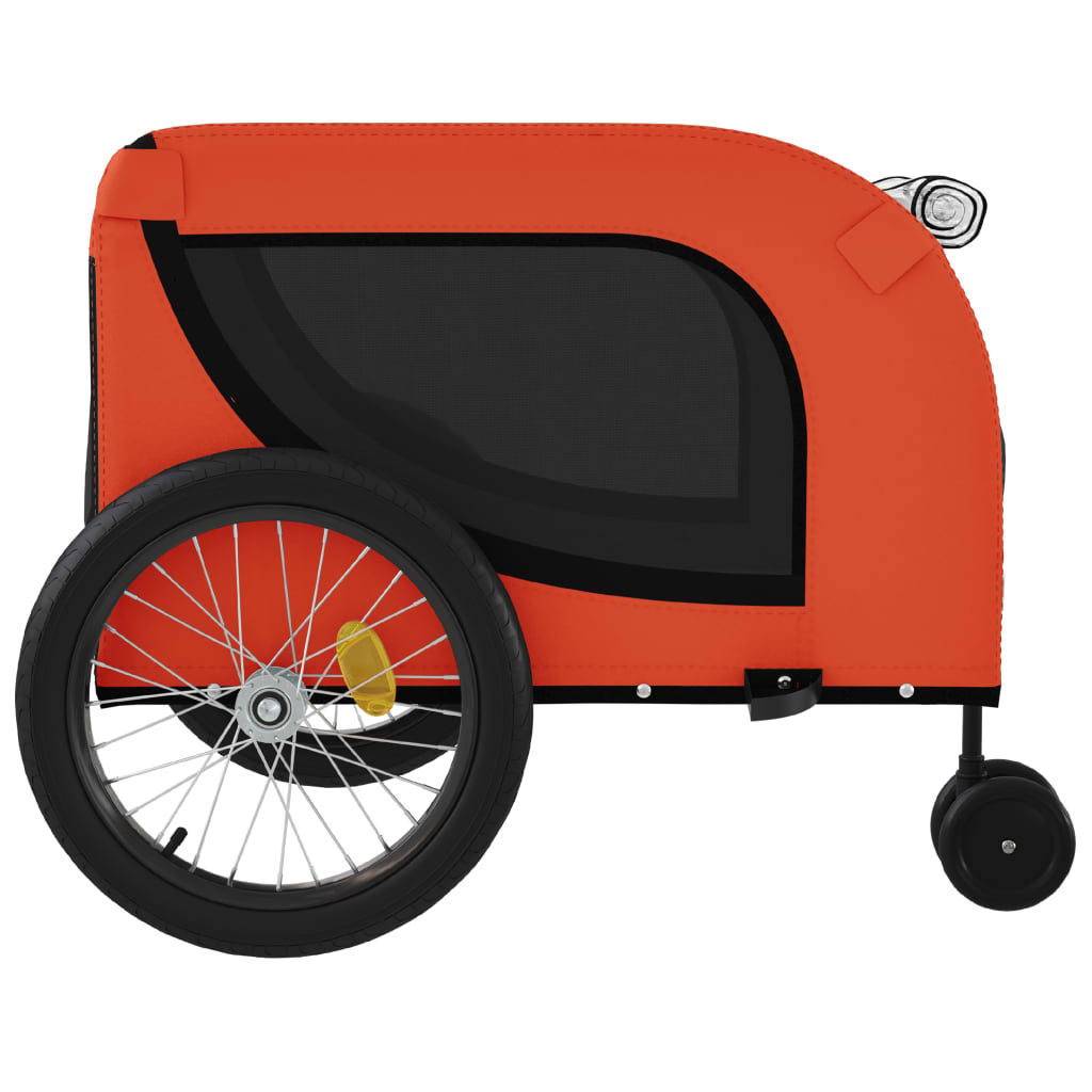 Rimorchio da Bici per Animali Arancione e Nero Oxford e Ferro - homemem39