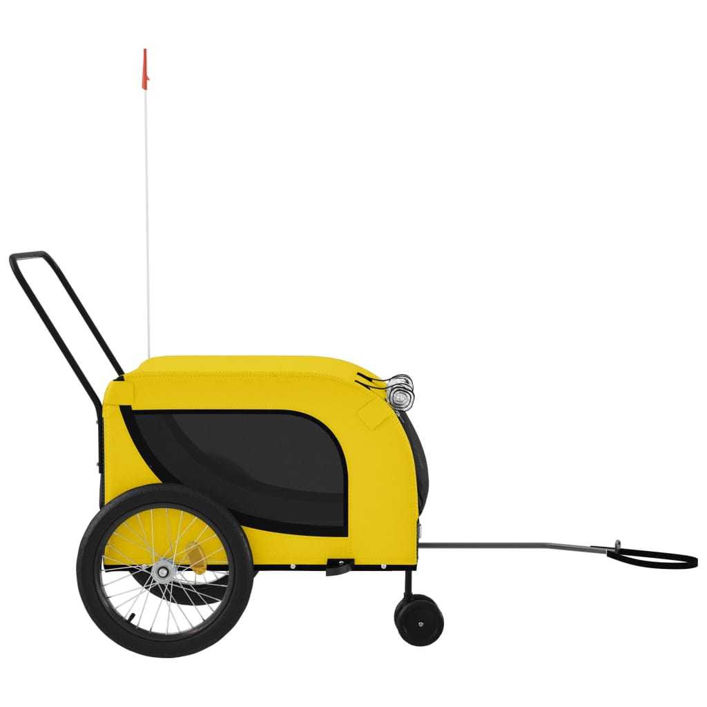 Rimorchio da Bici per Animali Giallo e Nero Oxford e Ferro - homemem39