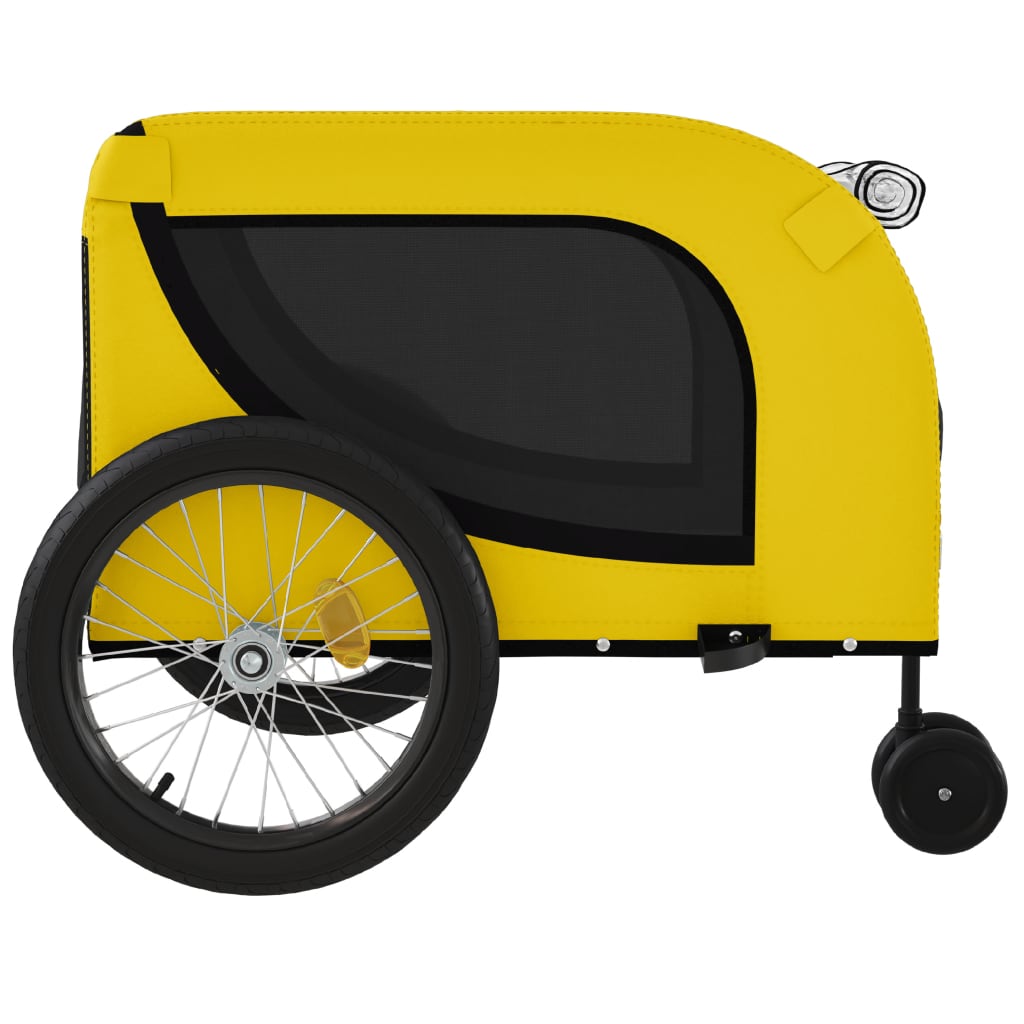 Rimorchio da Bici per Animali Giallo e Nero Oxford e Ferro - homemem39