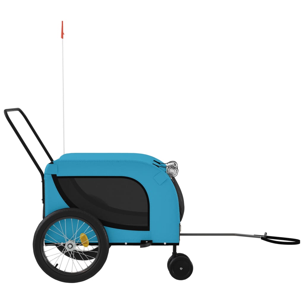 Rimorchio da Bici per Animali Blu e Nero Oxford e Ferro - homemem39