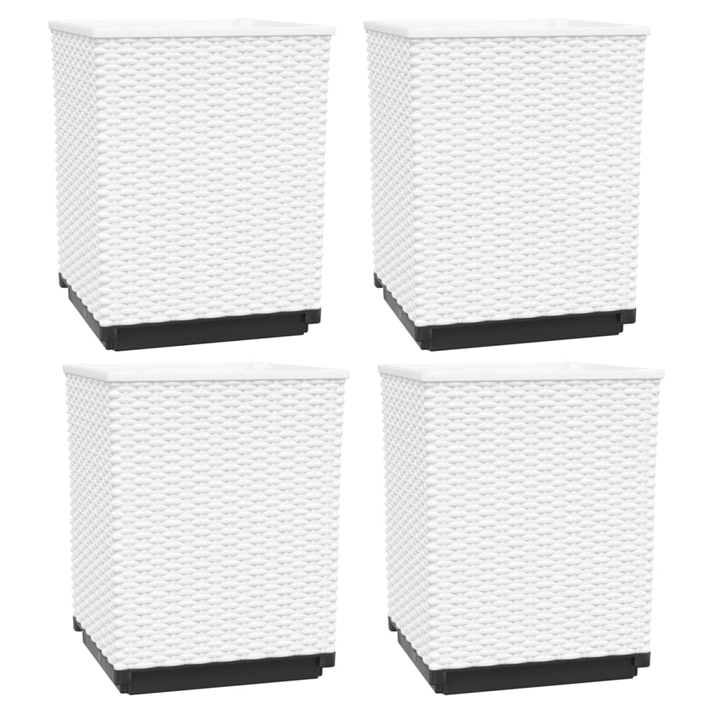 Fioriere 4 pz Bianche 30x30x37 cm in Polipropilene - homemem39