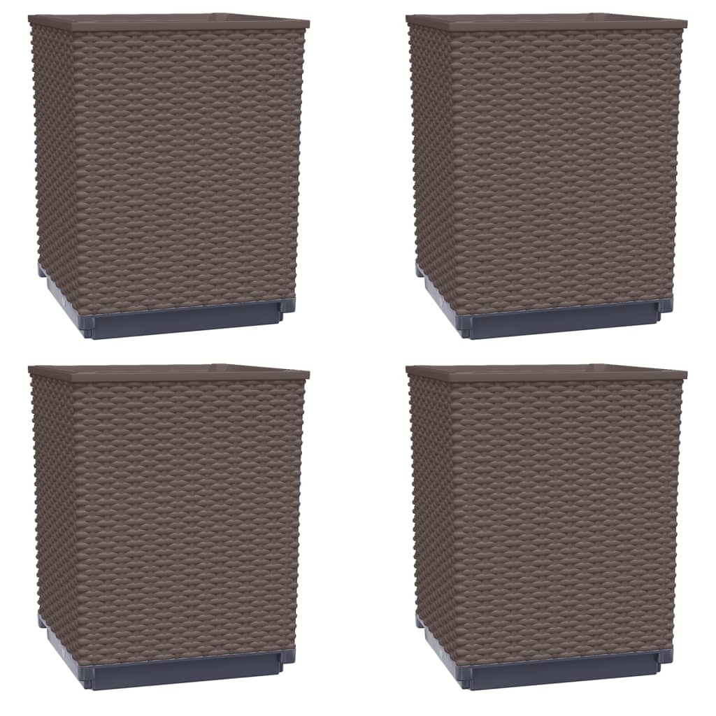 Fioriere 4 pz Marroni 30x30x37 cm in Polipropilene - homemem39