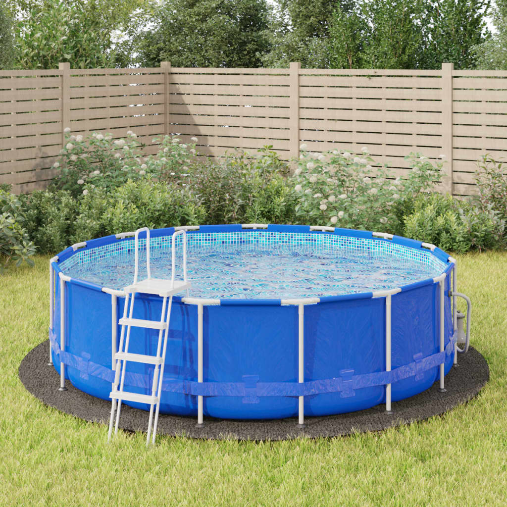 Telo Sotto Piscina Grigio Chiaro Ø428 cm Geotessile Poliestere