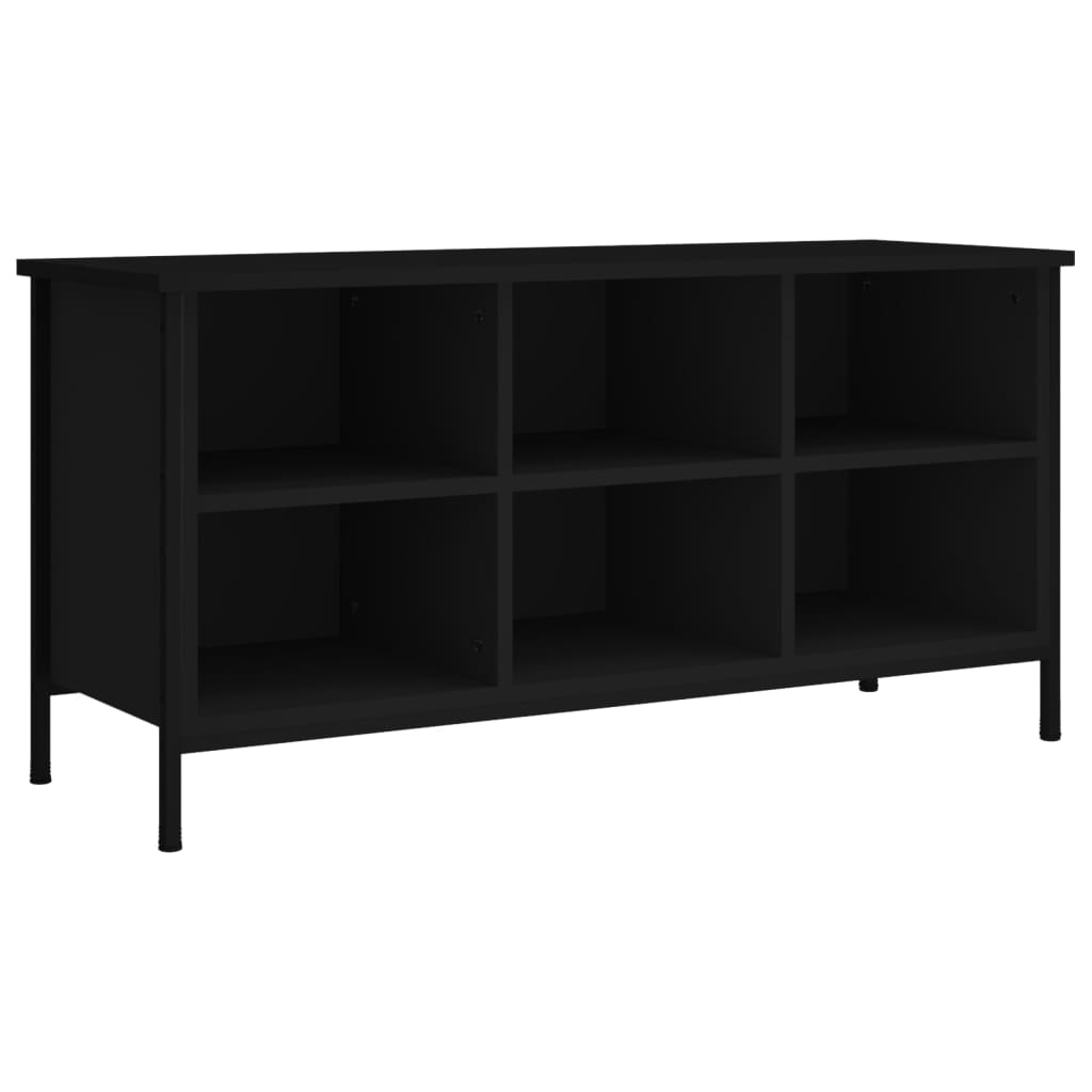 Scarpiera Nera 100x35x50 cm in Legno Multistrato - homemem39