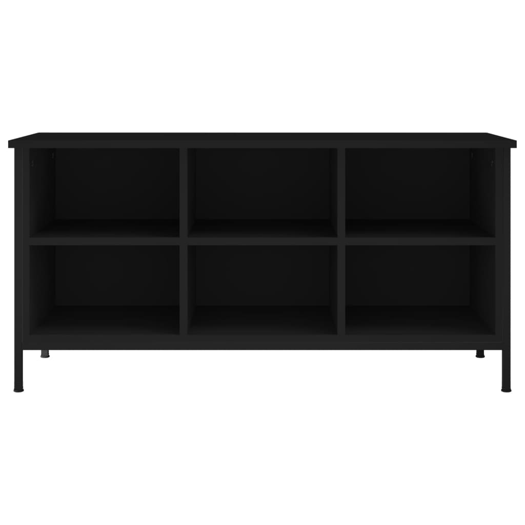 Scarpiera Nera 100x35x50 cm in Legno Multistrato - homemem39
