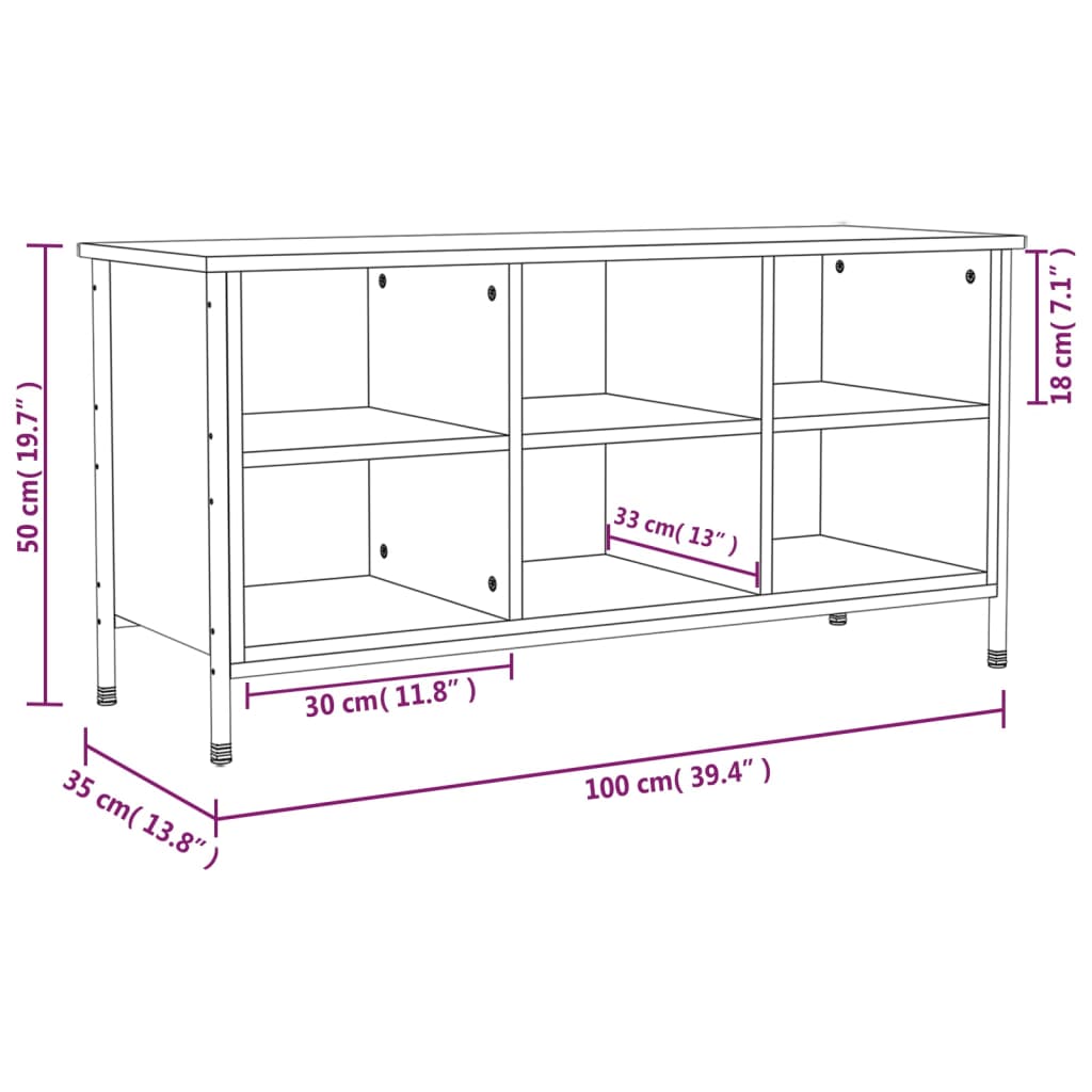 Scarpiera Nera 100x35x50 cm in Legno Multistrato - homemem39