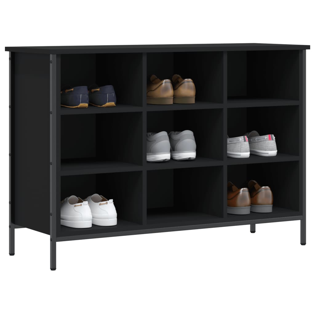 Scarpiera Nera 100x35x70 cm in Legno Multistrato - homemem39