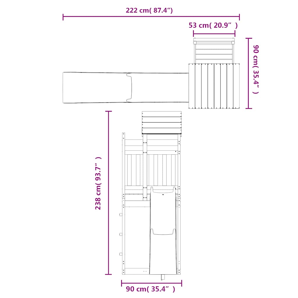 Set da Gioco da Esterno in Legno Massello di Pino | homemem39