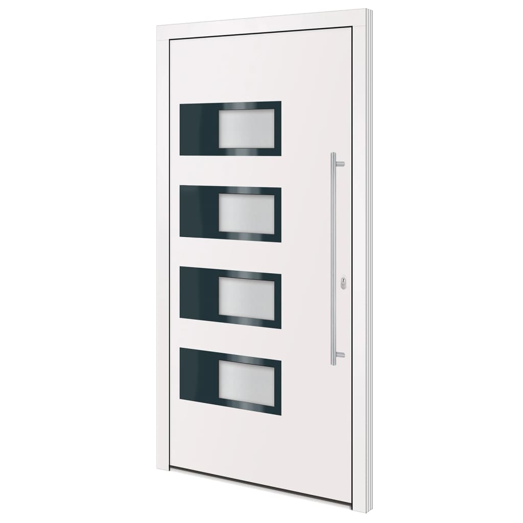 Porta Ingresso Bianca 110x210 cm in Alluminio e PVC - homemem39