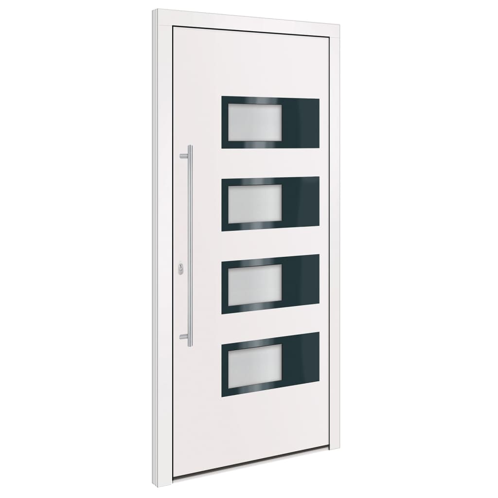 Porta Ingresso Bianca 100x210 cm in Alluminio e PVC - homemem39