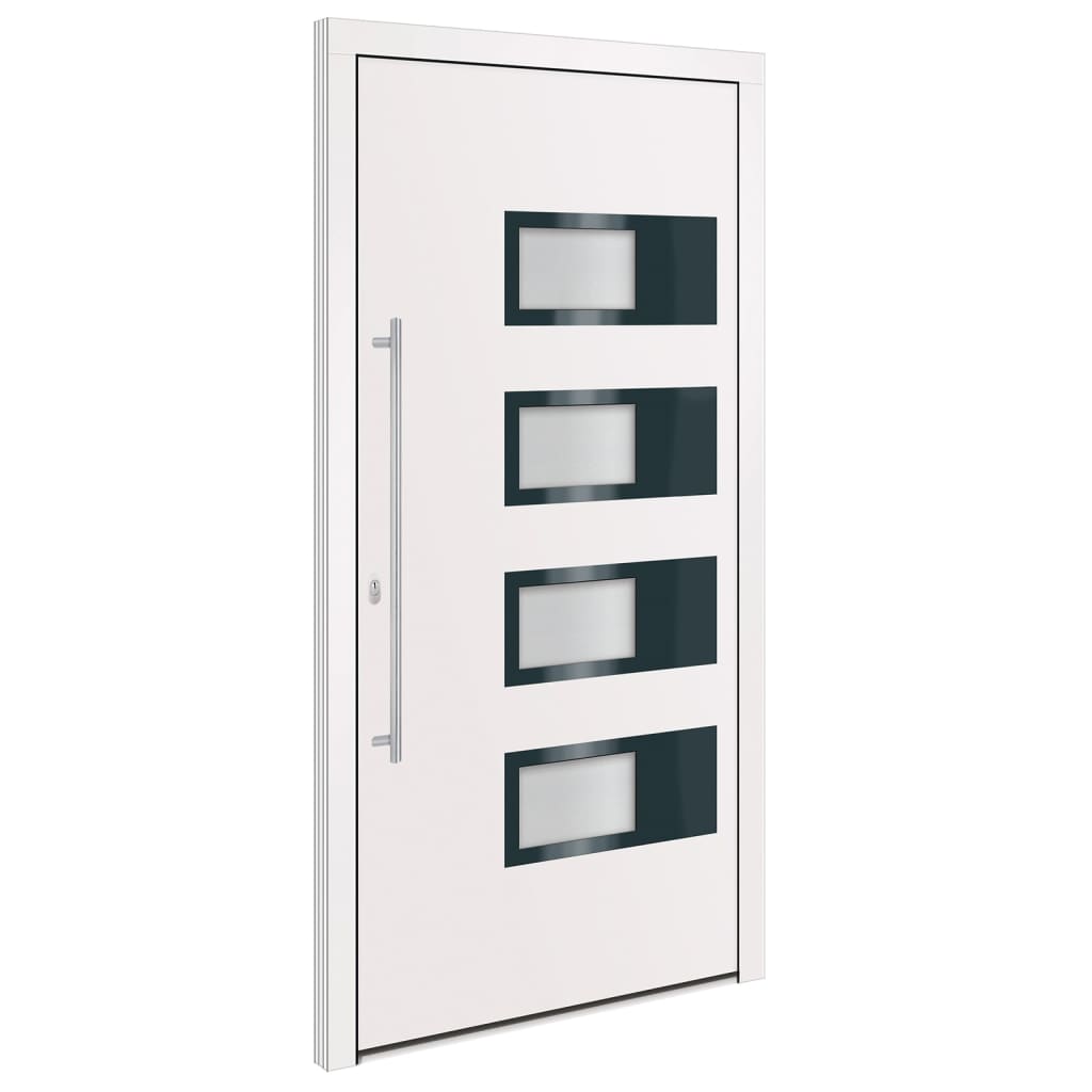 Porta Ingresso Bianca 110x210 cm in Alluminio e PVC - homemem39