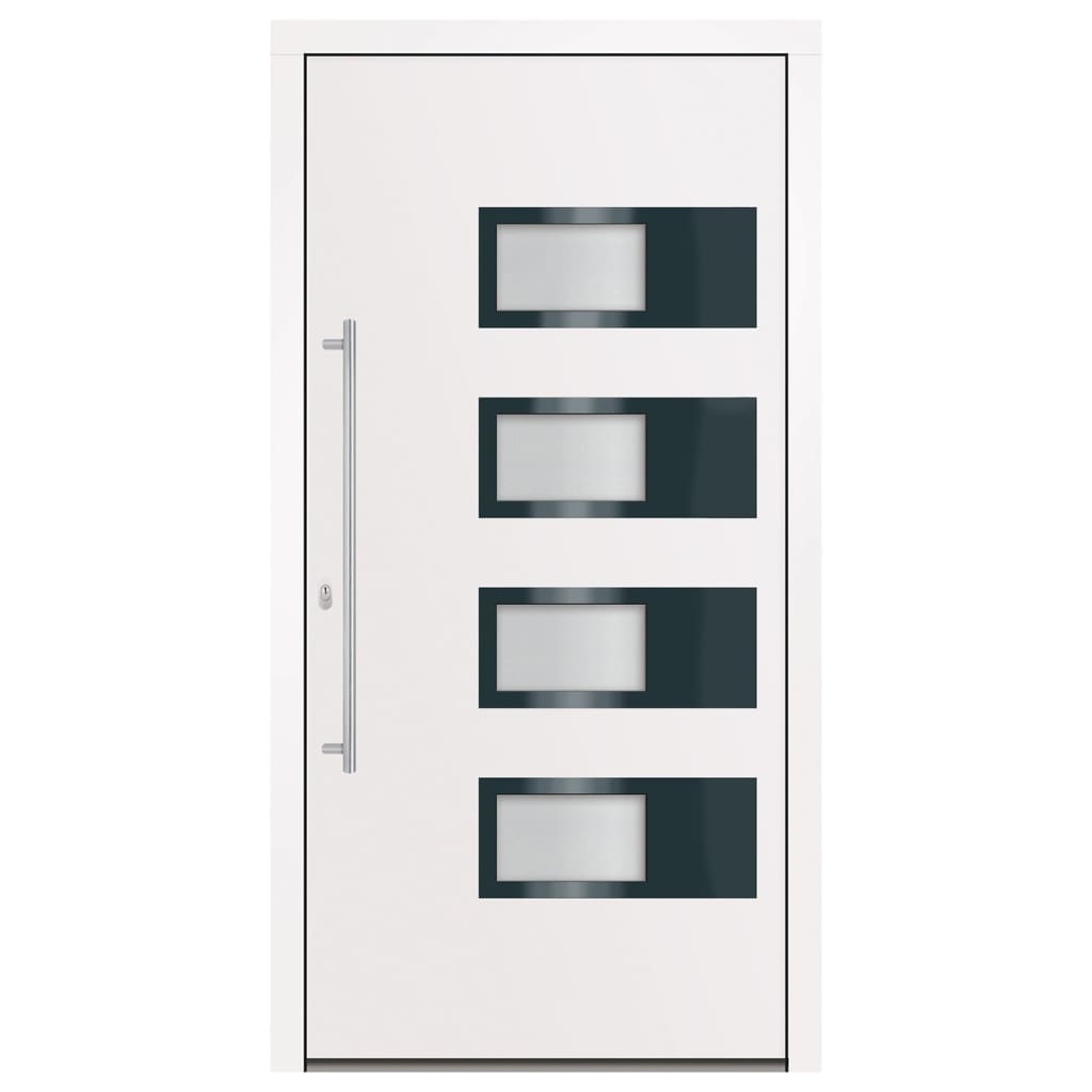 Porta Ingresso Bianca 110x210 cm in Alluminio e PVC - homemem39