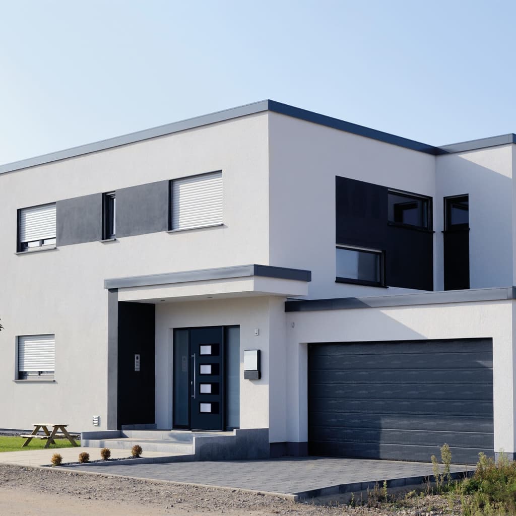 Porta Ingresso Antracite 110x210 cm in Alluminio e PVC - homemem39