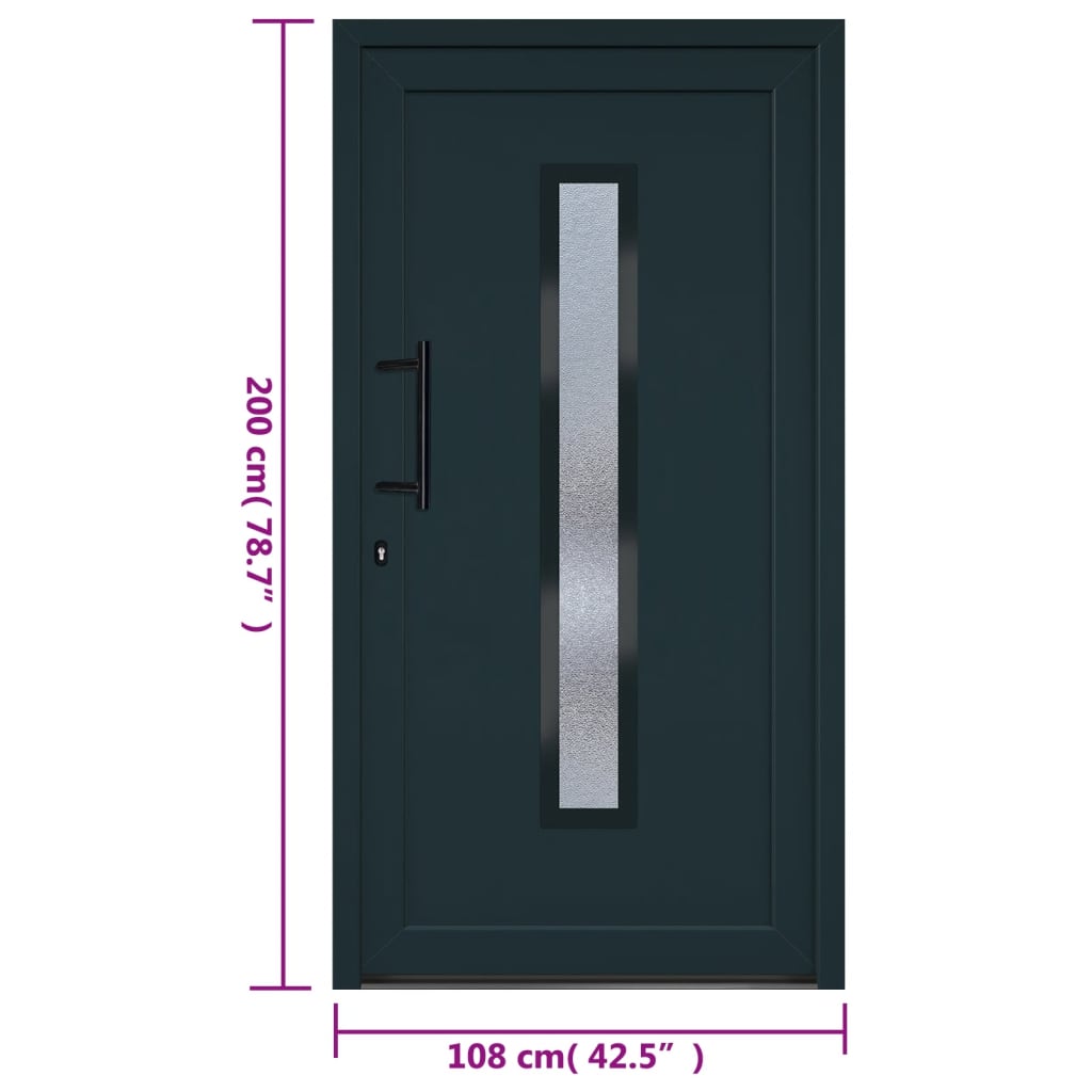 Porta Ingresso Antracite 108x200 cm in PVC - homemem39