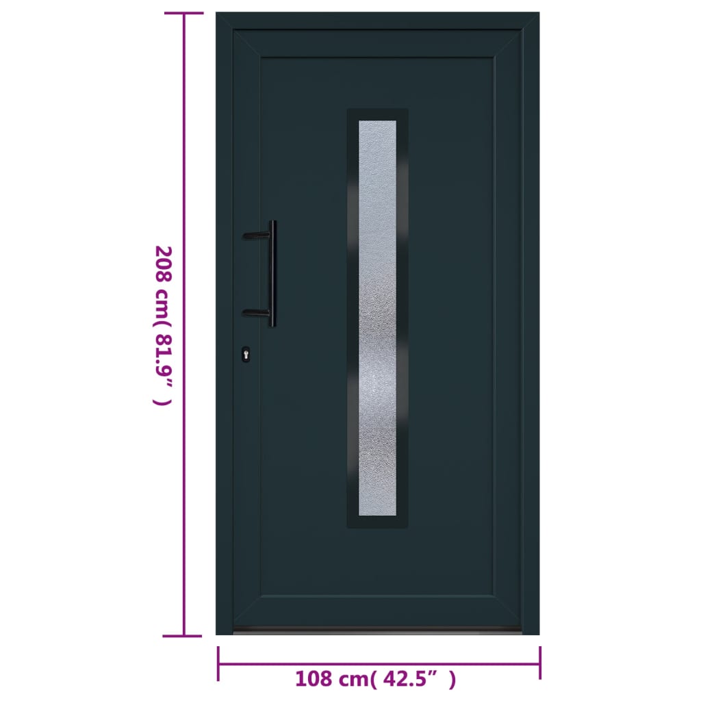 Porta Ingresso Antracite 108x208 cm in PVC - homemem39