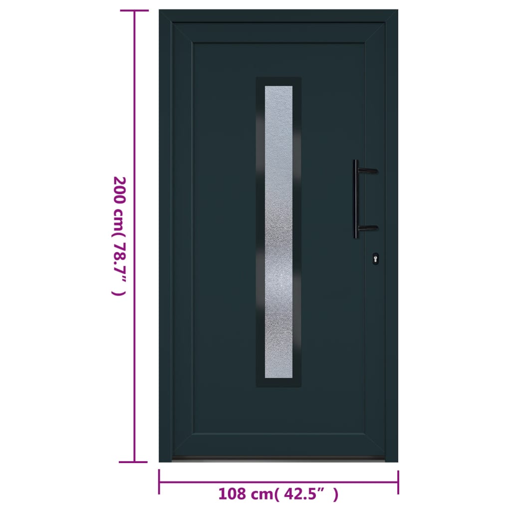 Porta Ingresso Antracite 108x200 cm in PVC - homemem39