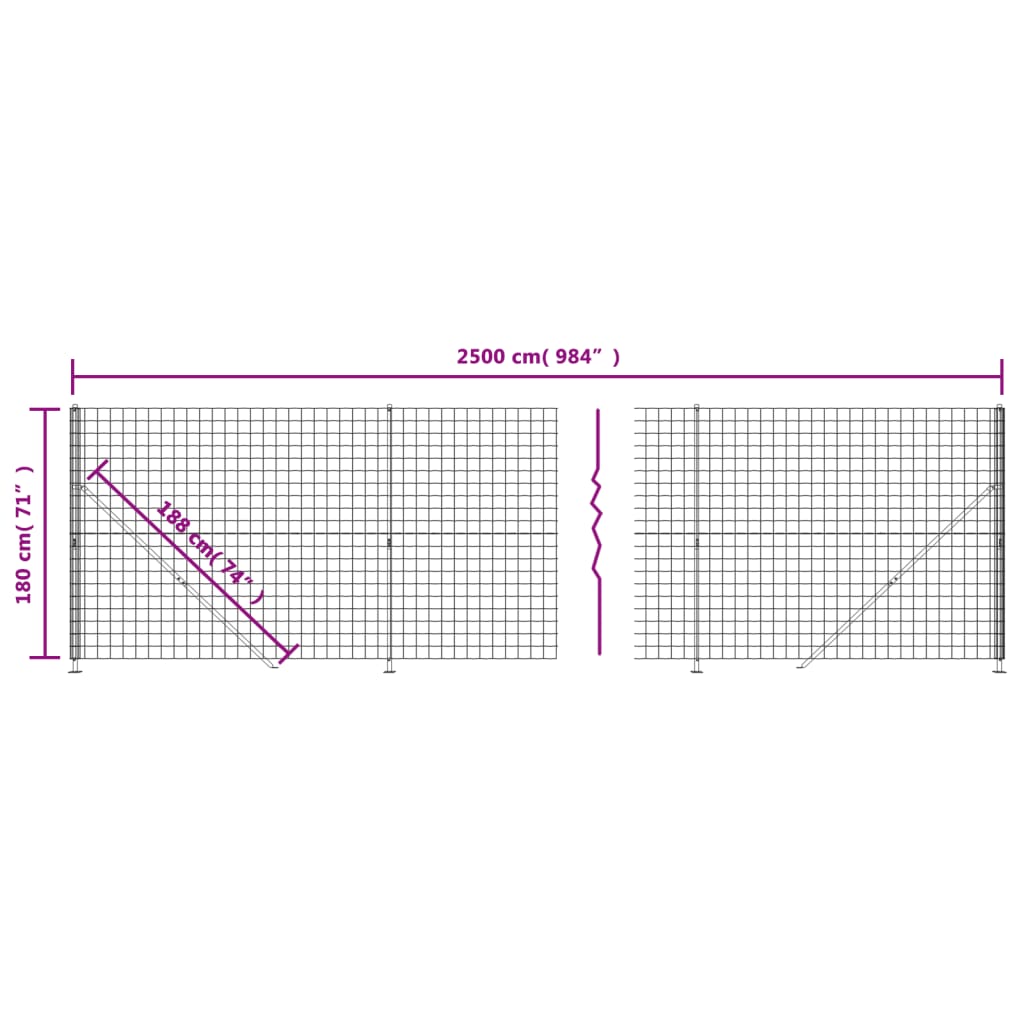 Recinzione Metallica con Flangia Verde 1,8x25 m | homemem39