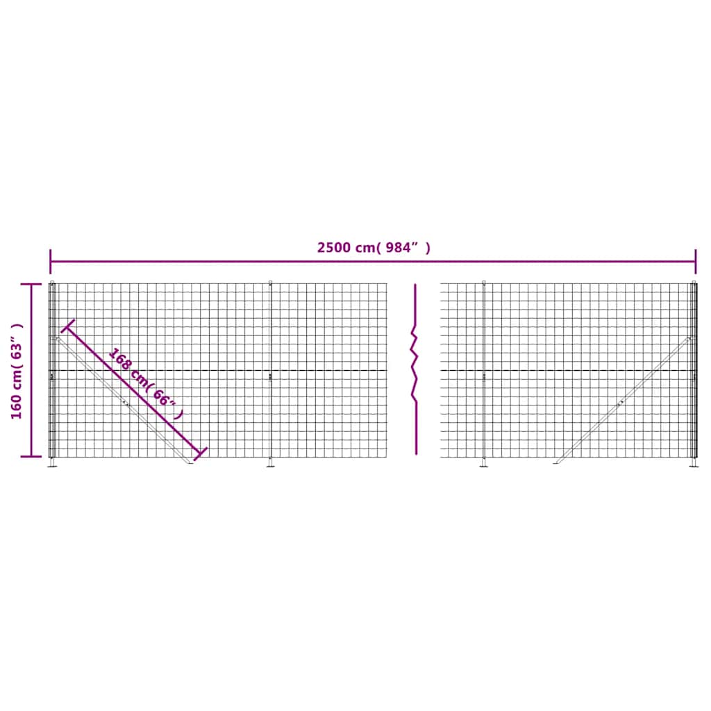Recinzione Metallica con Flangia Antracite 1,6x25 m - homemem39