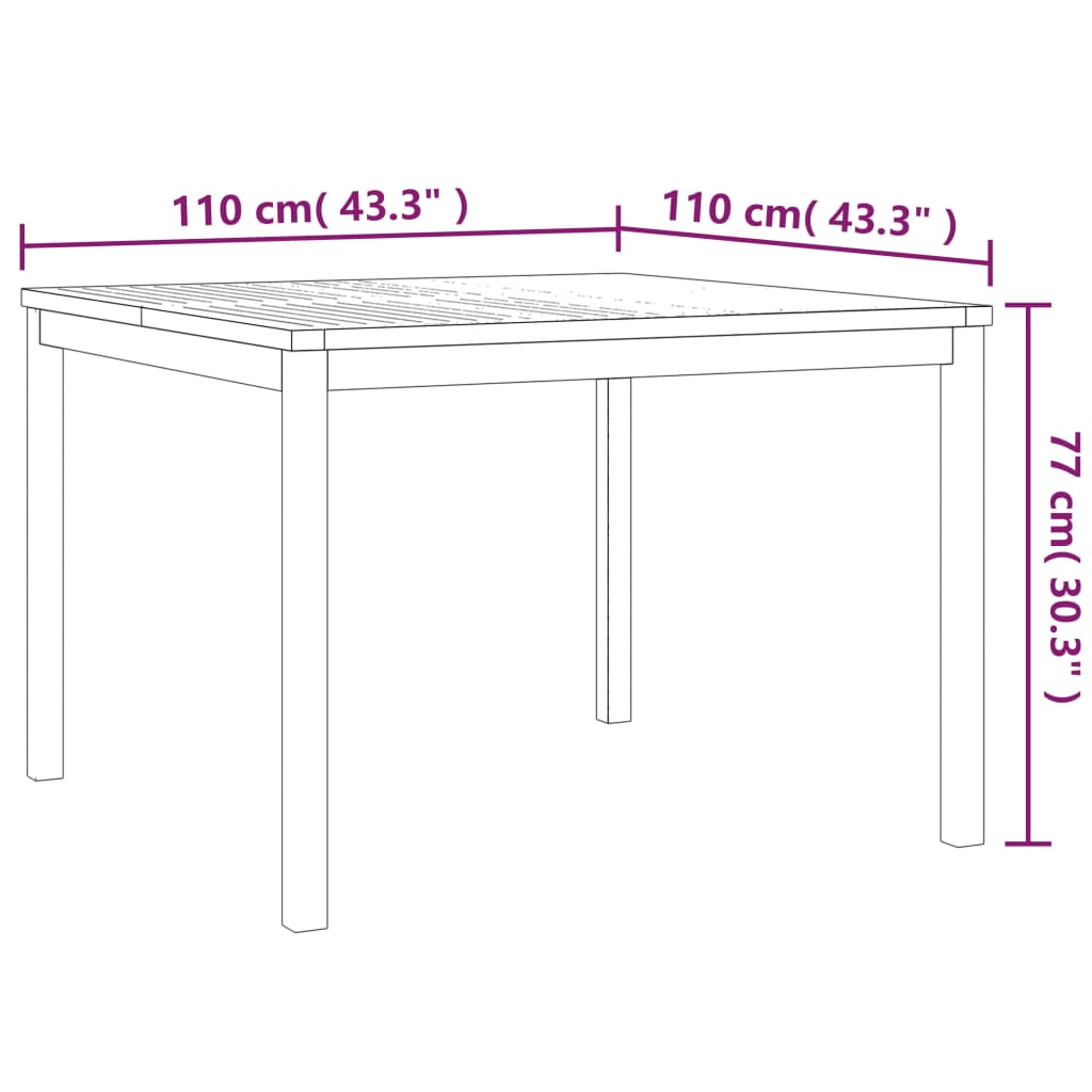 Set da Pranzo per Giardino 5 pz in Legno Massello di Teak | homemem39