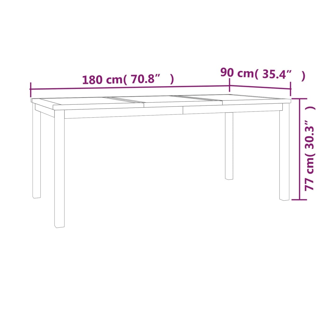 Set da Pranzo per Giardino 3 pz in Legno Massello di Teak | homemem39