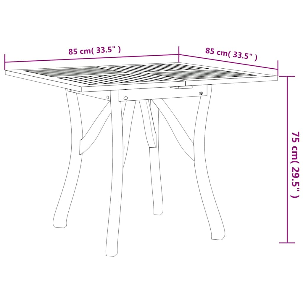 Set da Pranzo per Giardino 5 pz in Legno Massello di Acacia | homemem39