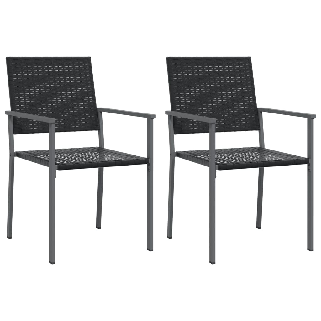 Sedie da Giardino 2 pz Nere 54x62,5x89 cm in Polyrattan - homemem39