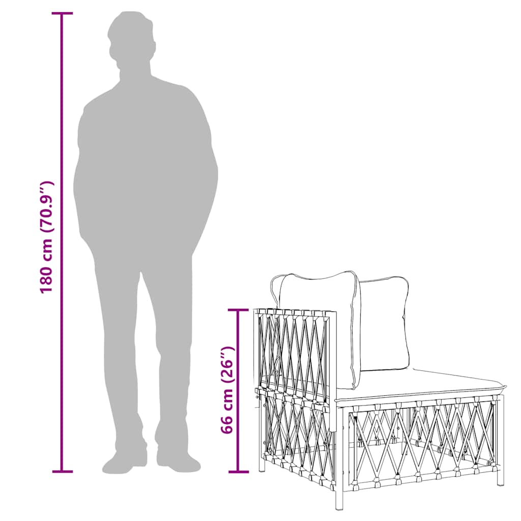 Divano Angolare Giardino Cuscini Antracite Tessuto Intrecciato - homemem39