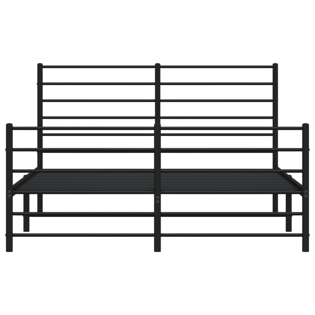 Giroletto con Testiera e Pediera Metallo Nero 140x190 cm