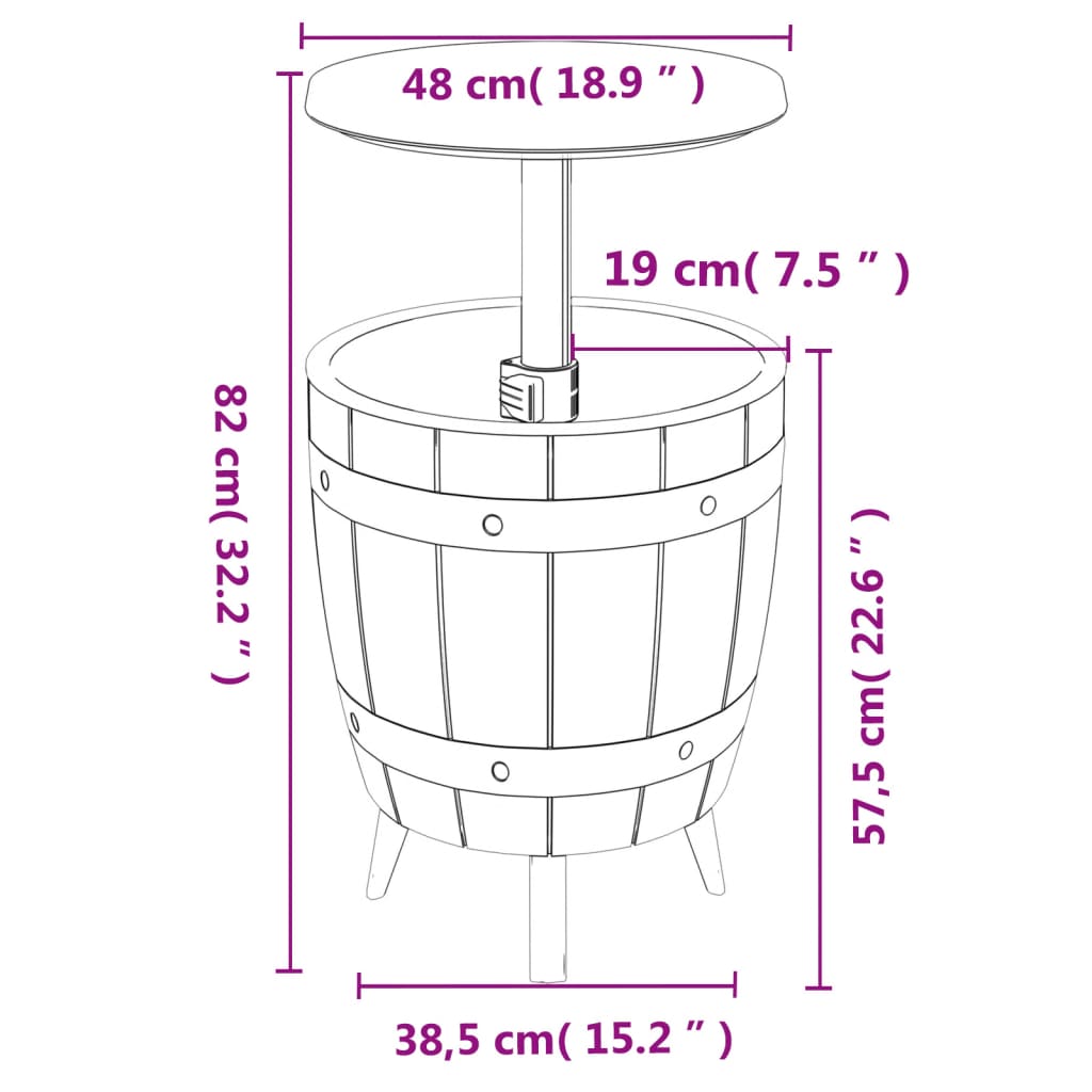 Tavolo Frigo 3 in 1 Polipropilene Nero