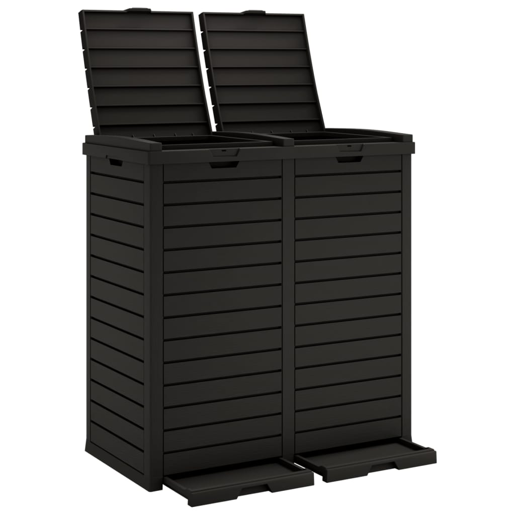 Cestino per Rifiuti da Esterno Nero 78x41x86 cm Polipropilene - homemem39