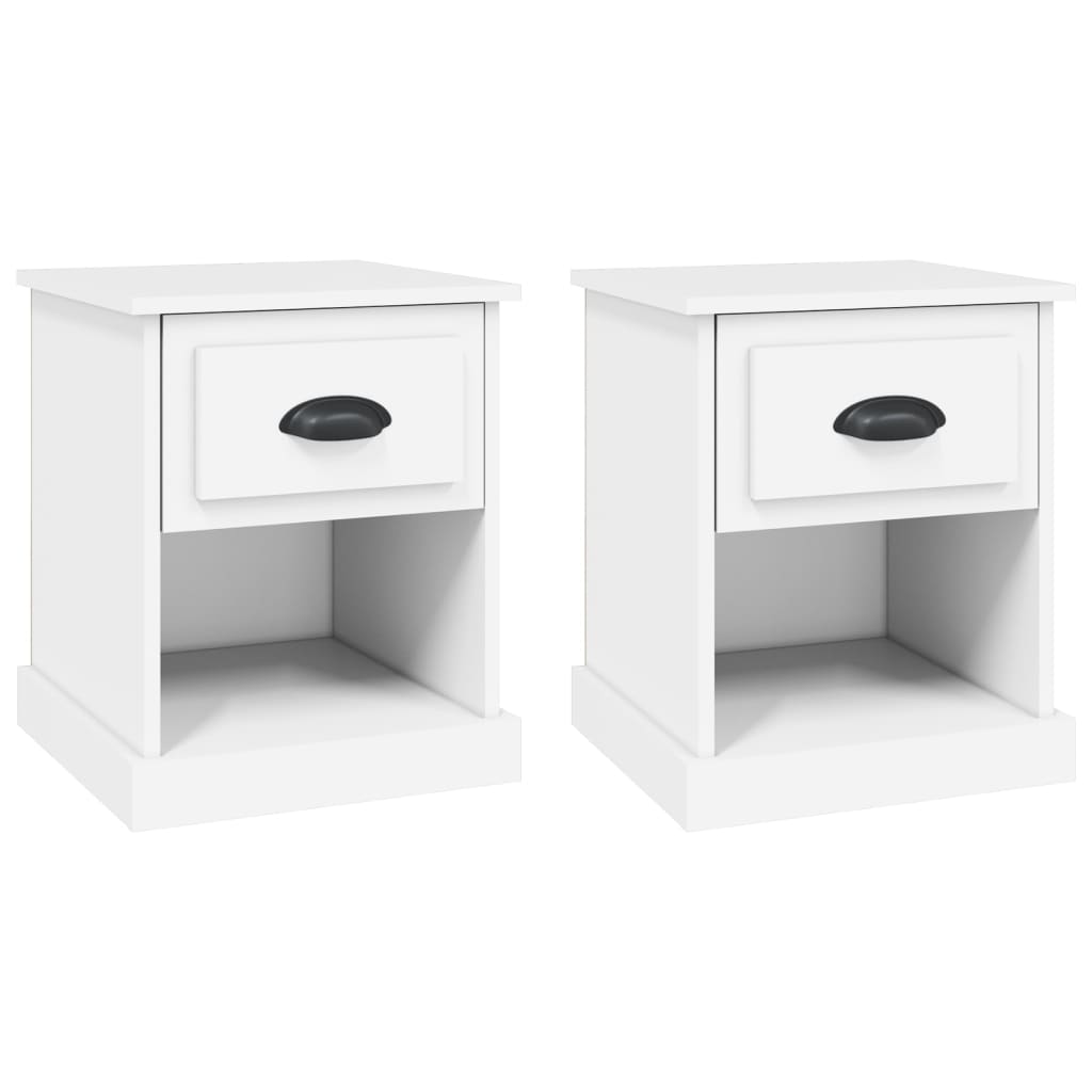 Comodini 2 pz Bianchi 39x39x47,5 cm in Legno Multistrato - homemem39