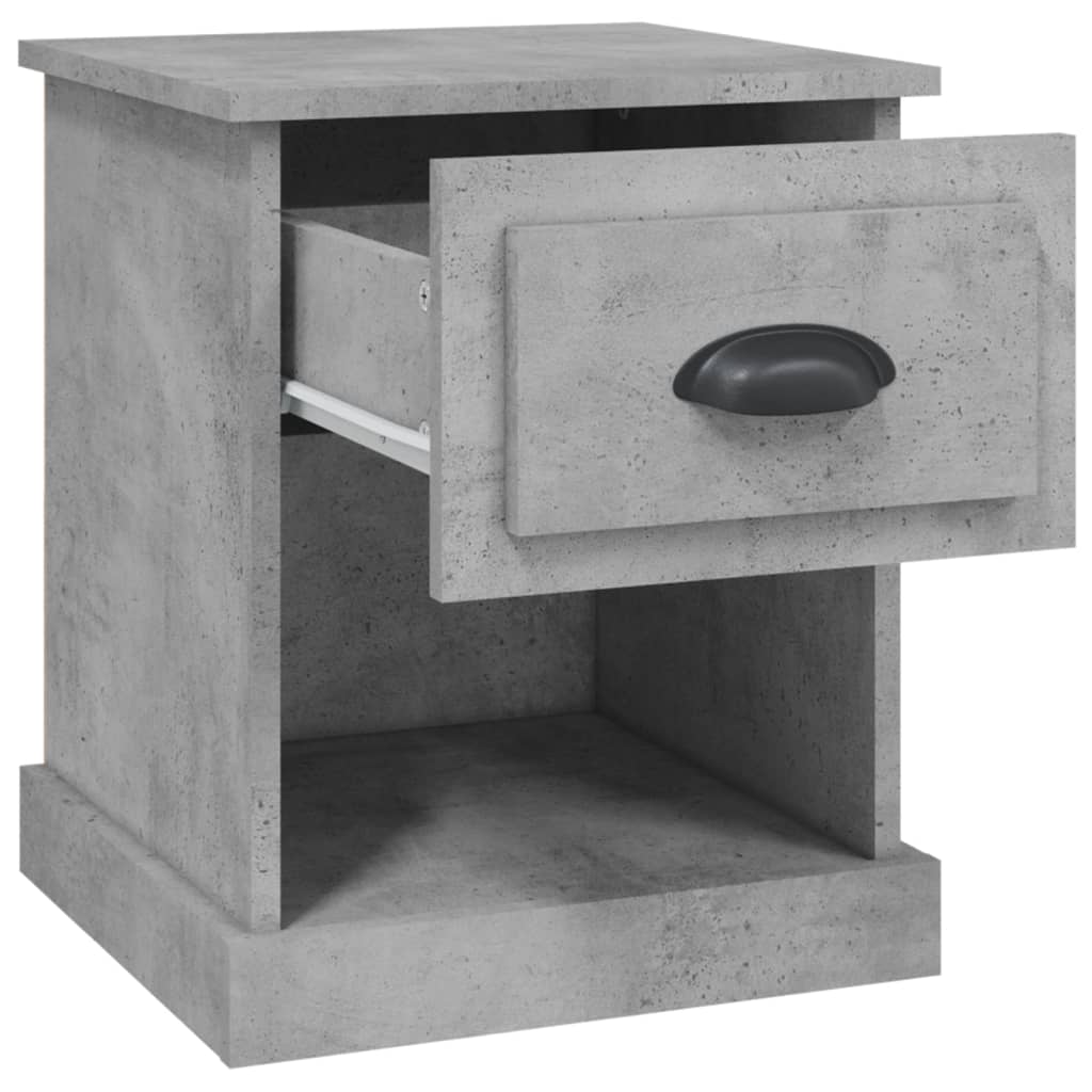 Comodino Grigio Cemento 39x39x47,5 cm in Legno Multistrato - homemem39