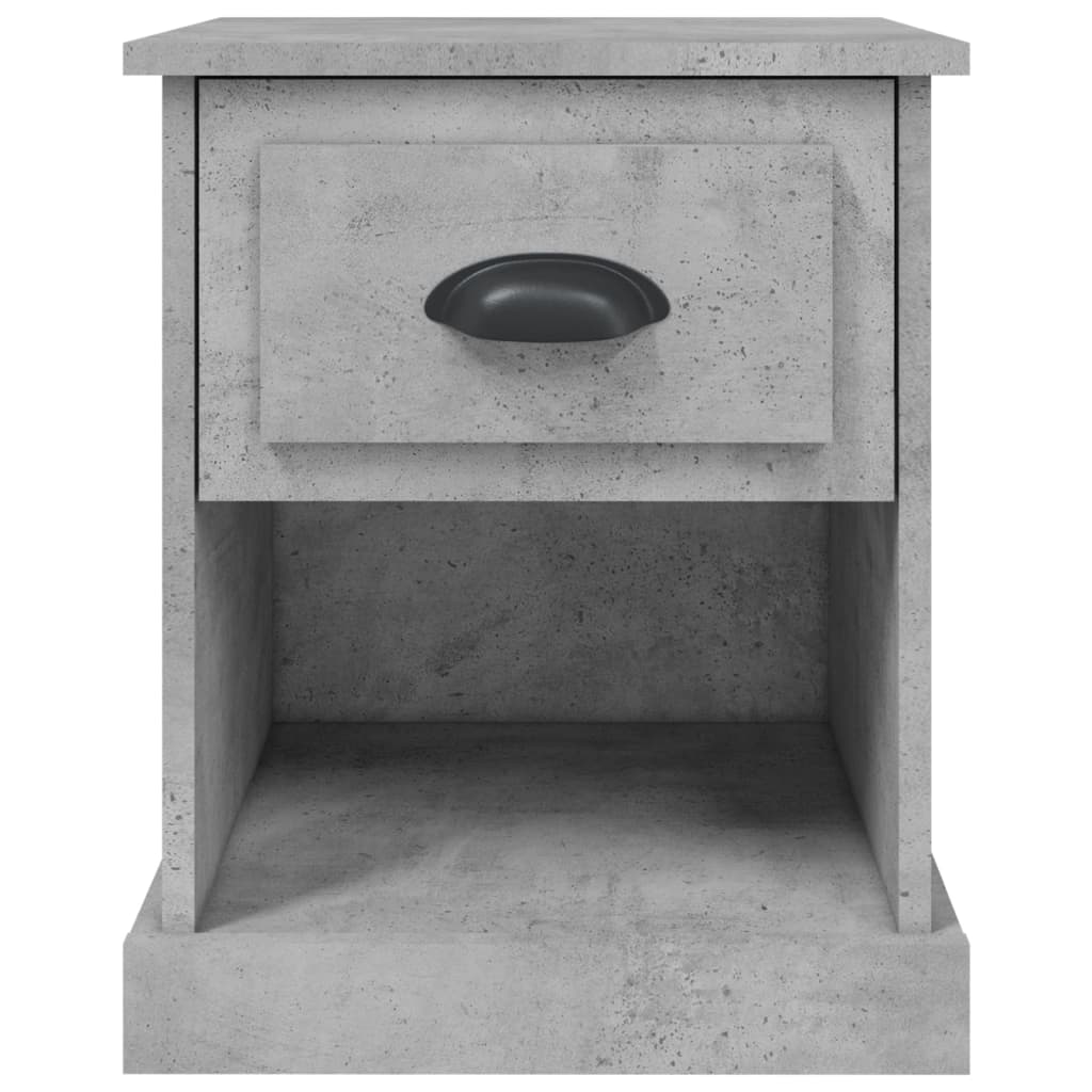 Comodino Grigio Cemento 39x39x47,5 cm in Legno Multistrato - homemem39