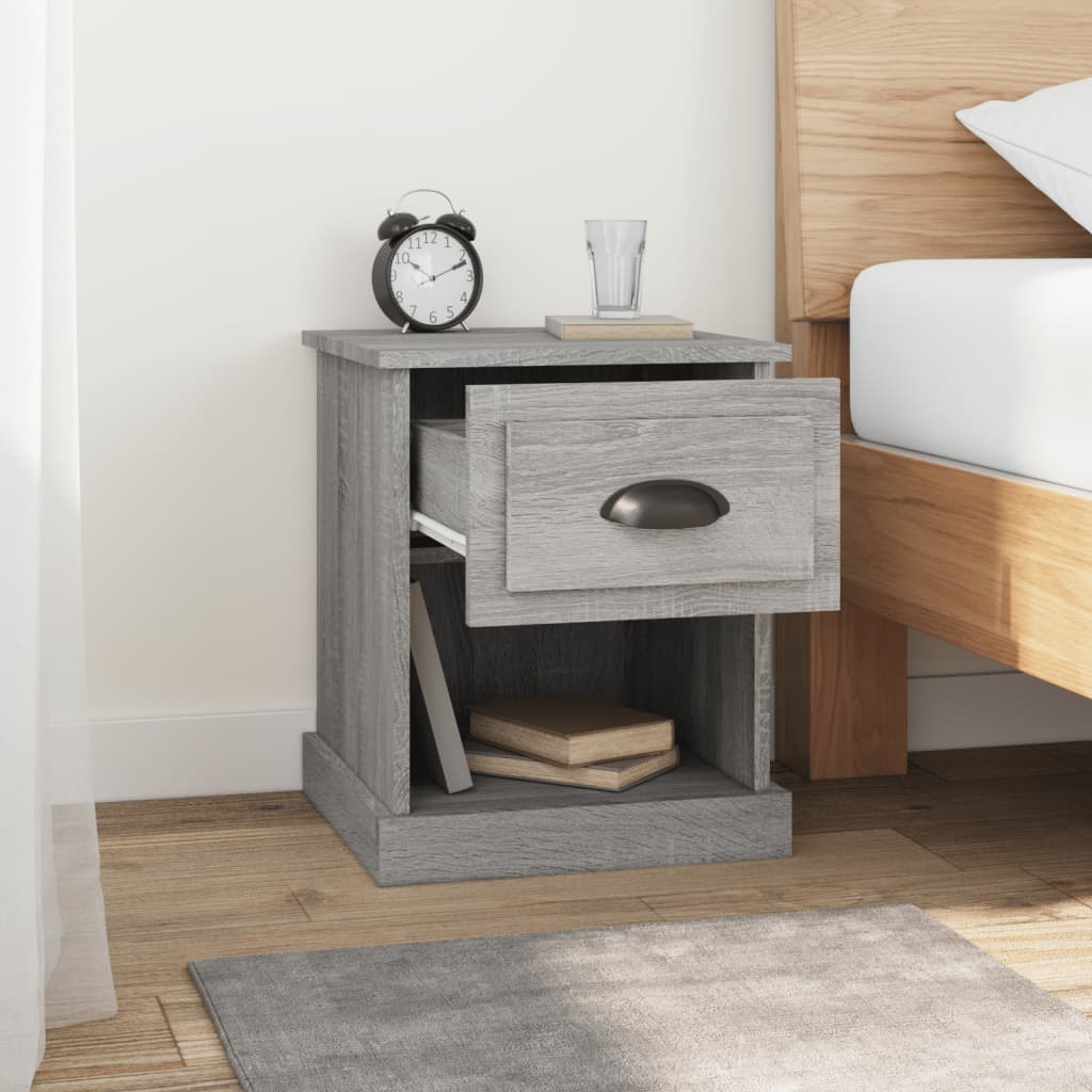Comodino Grigio Sonoma 39x39x47,5 cm in Legno Multistrato - homemem39