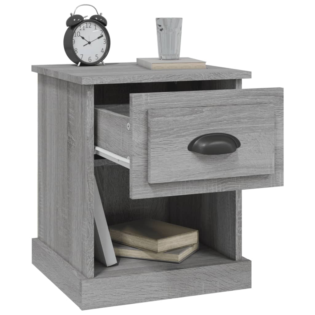 Comodino Grigio Sonoma 39x39x47,5 cm in Legno Multistrato - homemem39