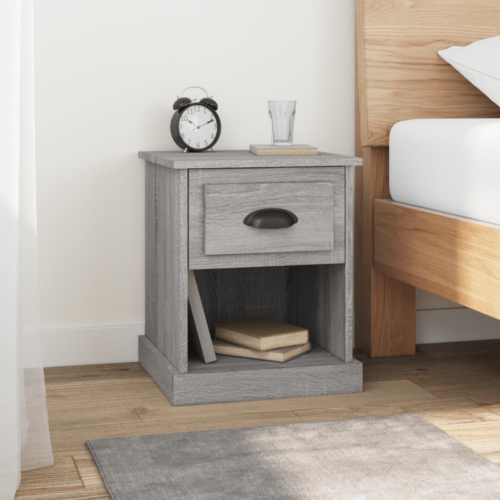 Comodino Grigio Sonoma 39x39x47,5 cm in Legno Multistrato - homemem39