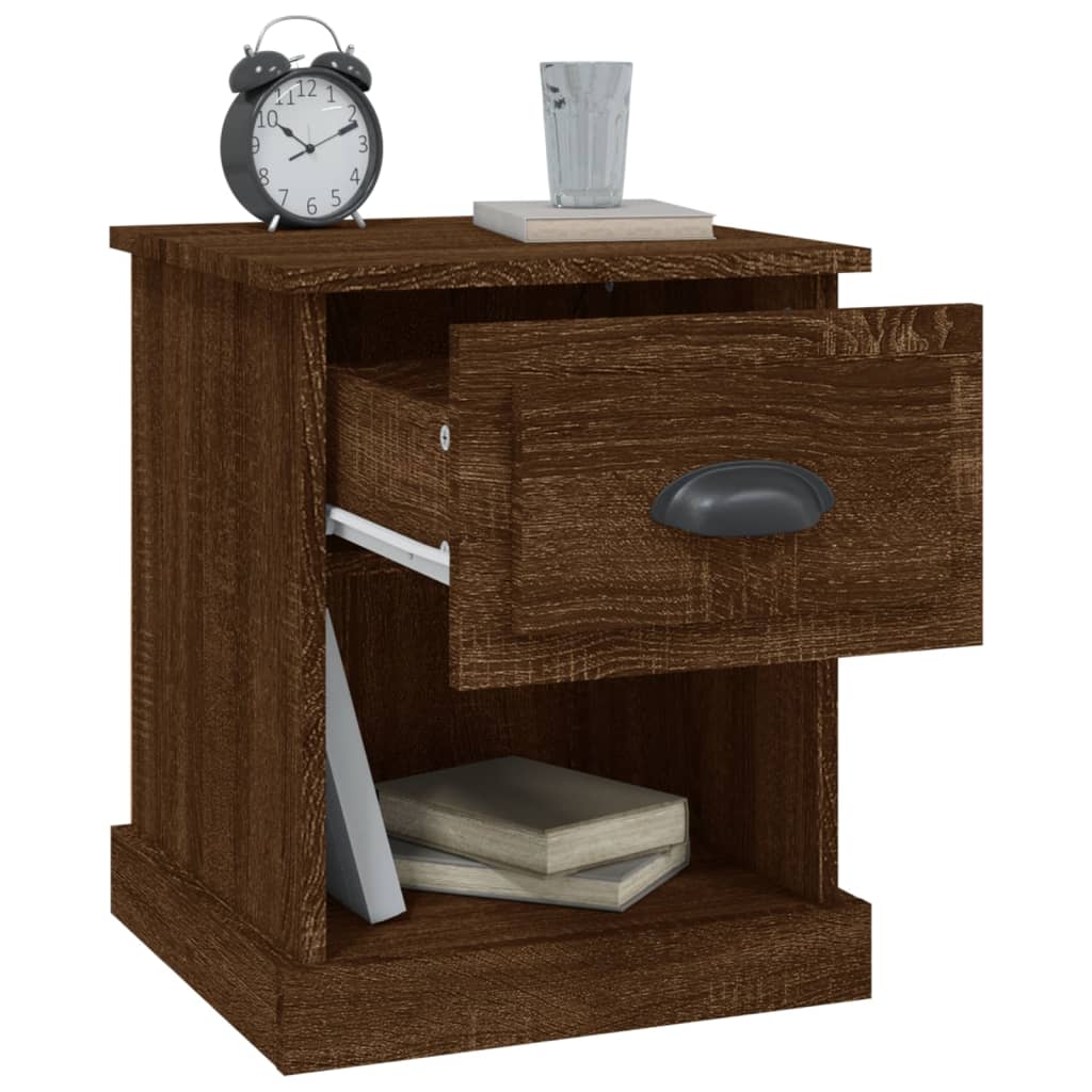 Comodino Rovere Marrone 39x39x47,5 cm in Legno Multistrato - homemem39