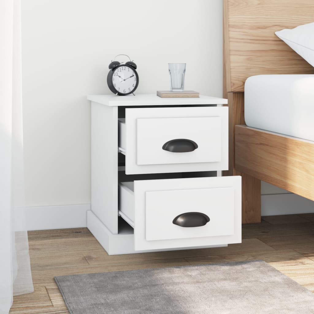 Comodino Bianco 39x39x47,5 cm in Legno Multistrato - homemem39