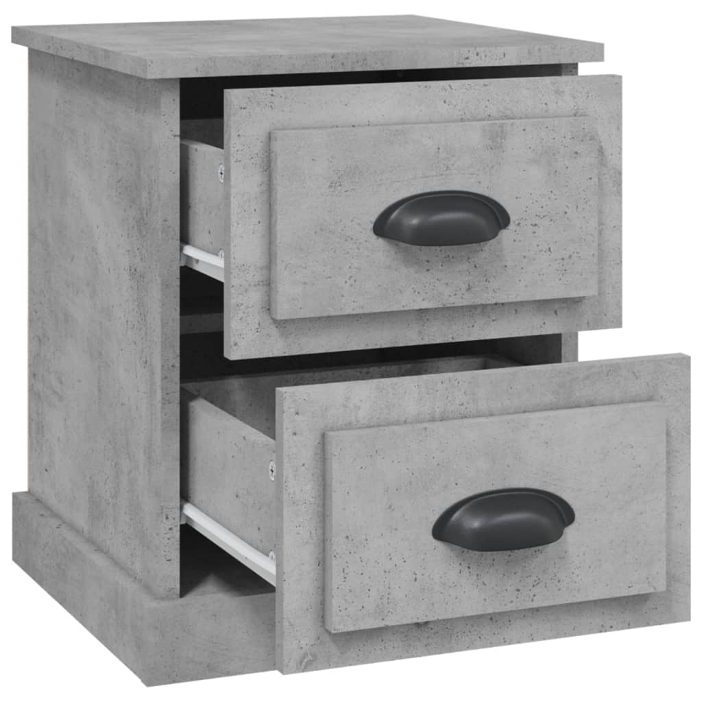Comodini 2 pz Grigio Cemento 39x39x47,5 cm in Legno Multistrato - homemem39