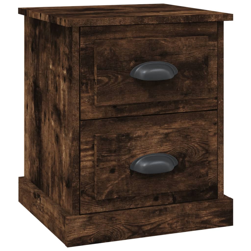Comodino Rovere Fumo 39x39x47,5 cm in Legno Multistrato - homemem39